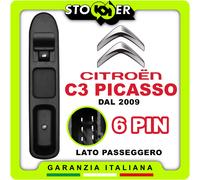 Pulsantiera Alzacristalli Pulsante Vetro per passeggero CITROEN C3 PICASSO 6PIN