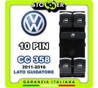 Pulsantiera Alzacristalli Vetro Lato Guida con Cromatura per VW CC 358 11-16