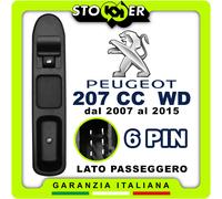 Pulsantiera Alzacristallo Interruttore Vetro Passeggero PEUGEOT 207 CC WD 6 PIN