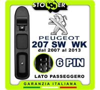 Pulsantiera Alzavetro Pulsante Interruttore Passeggero PEUGEOT 207 SW WK 6PIN