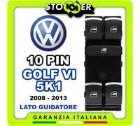 Pulsantiera Cromata Alzacristalli Interruttore Vetri VW GOLF VI 5K1 08-13 10 pin