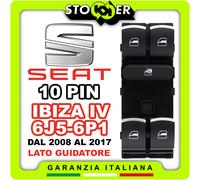 Pulsantiera Cromata Alzacristalli Interruttori Vetri SEAT IBIZA IV 6J5 6P1 10PIN