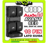 Pulsantiera lato guida Alzacristalli Interruttori Vetri AUDI A4 AVANT 8ED 10PIN