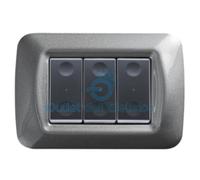 PULSANTIERA PER COMANDI A RADIOFREQUENZA 3 CANALI + PLACCA TITANIO GW21993 SYSTE