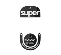 Superglide - Pattini per mouse in vetro, super scorrevole, bordo rotondo lucido, piedini per mouse da gioco super veloci con suola resistente per Logitech G Pro X Superlight2 (tipo S, nero)