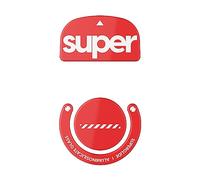 Superglide2 - Piedini per mouse con superficie controllabile, veloci e lisci, realizzati con vetro ultra resistente, suola liscia e resistente per Logitech G Pro X Superlight [rosso]