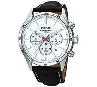 Pulsar Orologio da polso da uomo XL moderno cronografo al quarzo pelle PT3007X1, Nero, Nastro