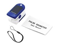 Pulse O_ximeter, monitor di saturazione dell'ossigeno dito impulso monitor bambino e adulto con display LED, con cordino (blu)