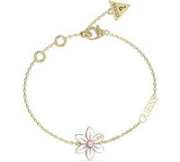 Guess Braccialetto da donna della collezione Loto bianco. Il braccialetto ha come simbolo fiore ed ha misura: S. Il braccialetto ha colore oro e bianco. La referenza è: JUBB04134JWYGWHS