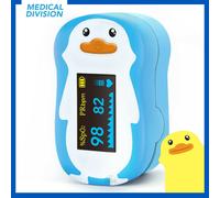 AIESI® Saturimetro Pediatrico da dito professionale certificato per bambini con display orientabile a COLORI A4, Batterie, Manuale d'uso in Italiano, Garanzia Italia 24 mesi