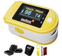 Pulsossimetro Pulox PO-200 Set - Saturimetro da dito professionale con custodia, borsa, batterie e cordino - Misurazione di SpO2, polso e PI sul dito