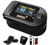 Pulsossimetro Pulox PO-200 Set - Saturimetro da dito professionale con custodia, borsa, batterie e cordino - Misurazione di SpO2, polso e PI sul dito