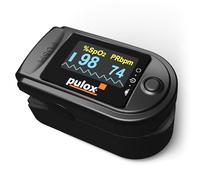 Pulsossimetro Pulox PO-200 Solo in nero - Misurazione della saturazione di ossigeno (SpO₂), della frequenza cardiaca (polso) e dell'indice di perfusione (PI)