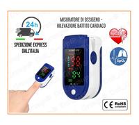 Pulsossimetro Saturimetro da Dito Misuratore Ossigeno Portatile Misura Battiti