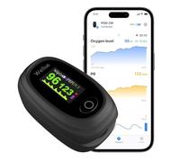 Pulsoximeter mit Bluetooth, Oximeter Finger Sauerstoff mit App, Oxymetergerät Finger mit Alarm, Schnelle Messung und OLED-Display, SchwarzL8