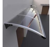 Pultvordach - Tettoia per porta in policarbonato e alluminio, 150 x 120 cm, protezione da pioggia e sole, capacità di carico 300 kg, tenda trasparente per porta d'ingresso, elegante rifugio