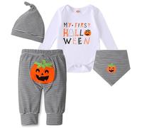 Puluole Costume Halloween Neonato - Vestito Zucca, Tutina, Pagliaccetto, My First Halloween, Abito, Completino