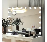 Puluomis 80x62cm Specchio Da Trucco con Illuminazione Specchio Da Tavolo 18 LED
