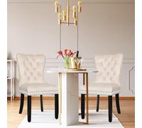 Puluomis Sedia da Pranzo Retro Velluto Salotto Imbottite Sedia da Cucina 150kg