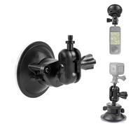 PULUZ 1/4 "Braccio Ventosa Supporto con Doppia Testa a Sfera per Gopro Hero 13 12 11 10 9, 360 ° Rotazione Parabrezza & Finestra Staffa per Insta360 X2 X3 X4 GO 3S per DJI OSMO Pocket 3 4