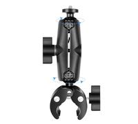 PULUZ 1/4 "vite Super Camera Mount Morsetto, doppia testa a sfera Magic Arm Clamp con base adattatore per moto, bici, barre trasversali webcam, fotocamera, ombrello, desktop, supporto luce
