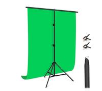 PULUZ 1x2m Kit staffa per barra trasversale per sfondo per studio fotografico a forma di T con clip Supporto per tubo in lega di alluminio