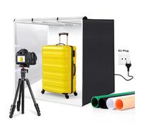 PULUZ 80 cm pieghevole portatile 90 W 14000LM alto CRI luce bianca illuminazione fotografica studio tenda da tiro kit scatola con 4 colori fondali