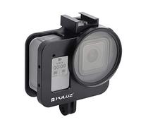 PULUZ Custodia in alluminio con telaio in lega di protezione con lente UV da 52 mm per GoPro Hero 8 Black Action Camera Black Gabbia protettiva