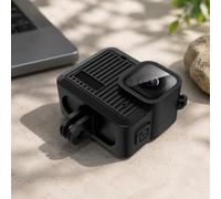 PULUZ Custodia protettiva in silicone per GoPro Hero 4K 2024 con interfaccia laterale con cinturino da polso e copriobiettivo (nero)
