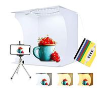 PULUZ Kit da tenda per riprese fotografiche portatile regolabile con luce ad anello da 30 cm con luci a LED da 128 pezzi + 6 fondali per la visualizzazione del prodotto