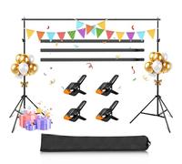 PULUZ Kit di supporto per fondale, 2 x 2 m / 6.5ft x 6.5ft, regolabile, verde, solo con borsa per il trasporto + 4 clip per studio fotografico, feste, matrimoni ed eventi