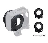 PULUZ Lens Guard copertura protettiva in vetro per fotocamera panoramica Insta 360 One R con telaio - nero