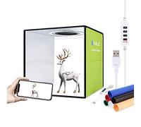 PULUZ Light Box Verde 12’/30CM 10 Ingranaggi Interruttore di Temperatura ad Intensità Variabile per Articoli di Vendita Aziendali Online con 112 Perline di Lampade 6 Sfondi a Colori