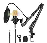 PULUZ - Microfono USB con braccio a forbice e supporto in metallo antiurto e scheda audio USB, kit di montaggio da tavolo per YouTube, streaming, giochi, registrazione di musica, Voice Over,