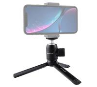 PULUZ Mini Pocket Metal Desktop Treppiede + Mini testa a sfera in metallo con vi