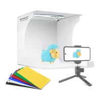 PULUZ Mini scatola luminosa per studio fotografico, mini tenda da ripresa, portatile, pieghevole, piccola scatola luminosa per foto, con 6 sfondi in EVA a colori, pannello ad anello per piccoli