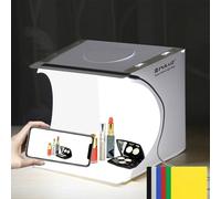 PULUZ - Mini scatola luminosa per studio fotografico, portatile, pieghevole, con luci LED da 5500 K, 6 colori, per piccoli oggetti, prodotti, fotografia, 21 cm