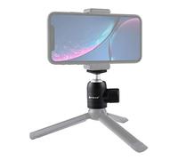 PULUZ Mini supporto per treppiede da tavolo in metallo + mini testa a sfera in metallo con vite da 1/4" per fotocamere DSLR e digitali (nero per montaggio a treppiedi)
