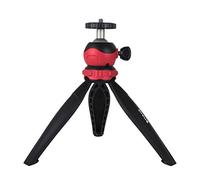 PULUZ Mini treppiede da tavolo, da viaggio, in plastica, con testa a sfera a 360 gradi, per smartphone, GoPro, fotocamere DSLR (rosso)