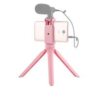 PULUZ Mini treppiede per telefono cellulare, supporto per treppiedi tascabile con morsetto per smartphone (rosa)