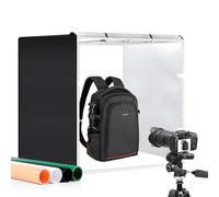 PULUZ Scatola fotografica pieghevole da 80 cm, con luci a LED, portatile, pieghevole, da 31 pollici, con 4 sfondi per artigianato, gioielli, piccoli prodotti, tiro