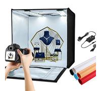 PULUZ Studio Fotografico Tenda 60CM Tenda da Studio Portatile Leggera per la Fotografia Vendita di Prodotti Aziendali Oline Pieghevole 2X 60 LED Light Box Photo Studio Kit con 6 Colori di Sfondo