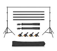 PULUZ Supporto per sfondo fotografico, 2 × 3 m, cornice in alluminio con 4 morsetti resistenti, 4 traverse e borsa per il trasporto, leggera e resistente per schermi verdi, ritratti, studio e