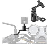 PULUZ Supporto per specchietto retrovisore per moto, a 360°, accessorio per GoPro Hero 13 12 11 10 9 8 7/Akaso, accessorio per specchietto retrovisore, supporto per fotocamera d'azione per DJI OSMO