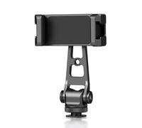 PULUZ Supporto per telefono con treppiede, girevole a 360°, inclinazione di 180°, supporto per telefono con foro per vite da 1/4" e 2 scarpe fredde per smartphone, luci LED, microfoni stabilizzatore