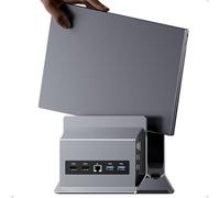 PULWTOP 11-in-1 USB C Docking Station Doppio Monitor, Supporto Verticale per Laptop con 2xHDMI 4K 60Hz, 3xUSB A/C 10 Gbps, 2xUSB A 5 Gbps, USB A 2.0, Ethernet, PD3.0 Docking Station per Laptop Type-C
