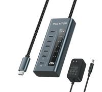 PULWTOP Hub USB C Alimentato,7 Porte USB C 10Gbps 3.2 Generation, Hub USB-C Per Il Trasferimento Dati e La Ricarica,Per any Type C Laptops