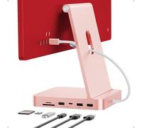 PULWTOP Hub USB C per iMac 24 Pouces M1/M3/M4 Con M.2 NVMe SSD, Accessori 2021/2023/2024, Adattatore 10 Gbit/s, SD/TF, Rosa