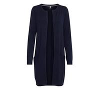 PULZ JEANS PZSARA - Cardigan lungo da donna, lavorato a maglia fine, con tasche applicate, Blue Marine (5000470), L