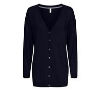 PULZ PZSARA - Cardigan da donna a maglia fine, con scollo a V, vestibilità larga, Dark Sapphire (194020), S